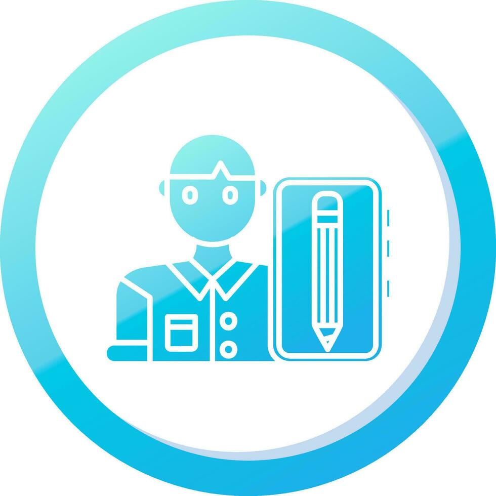 Blogger Solid Blue Gradient Icon vector