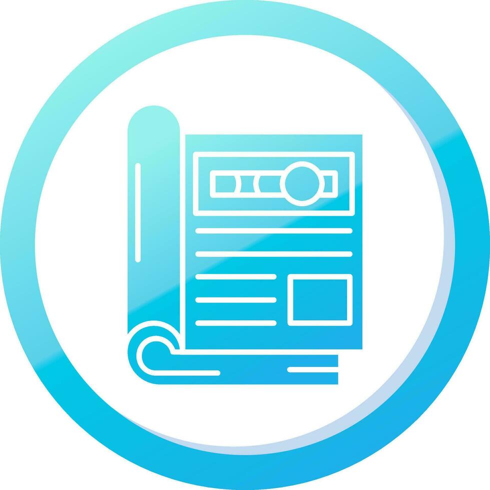 Magazine Solid Blue Gradient Icon vector