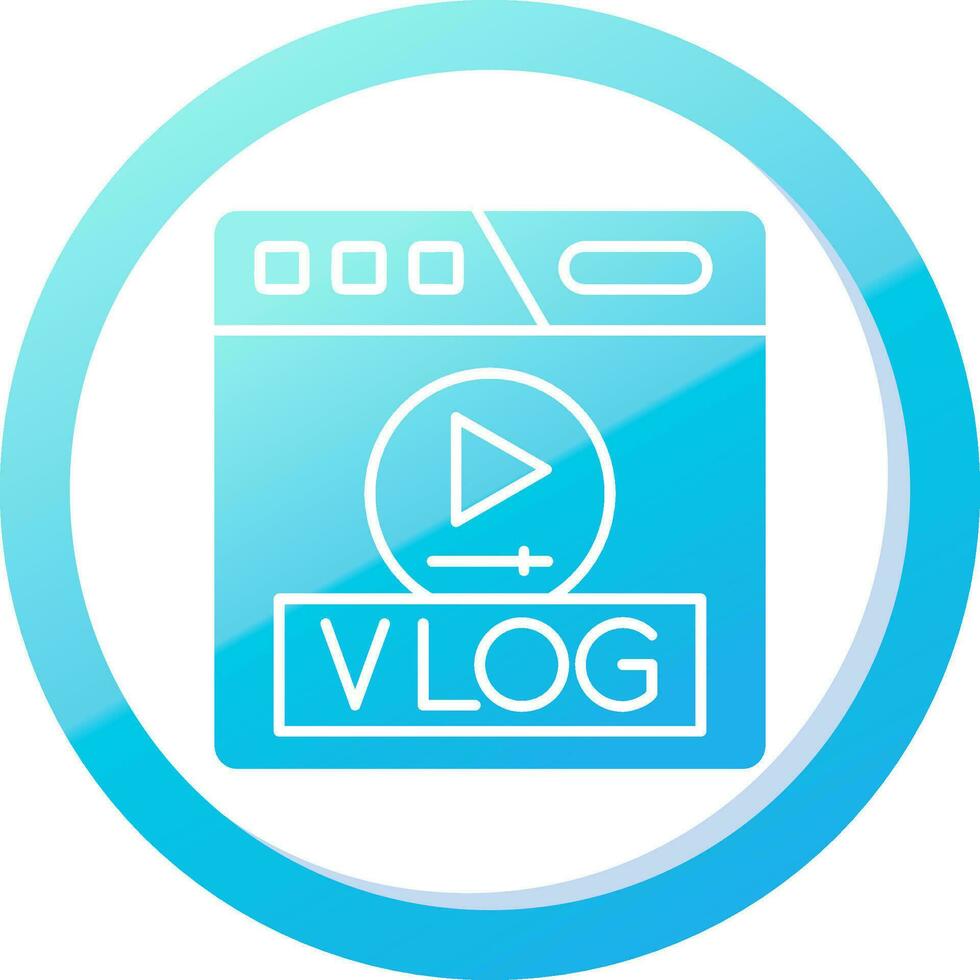 vlog sólido azul degradado icono vector