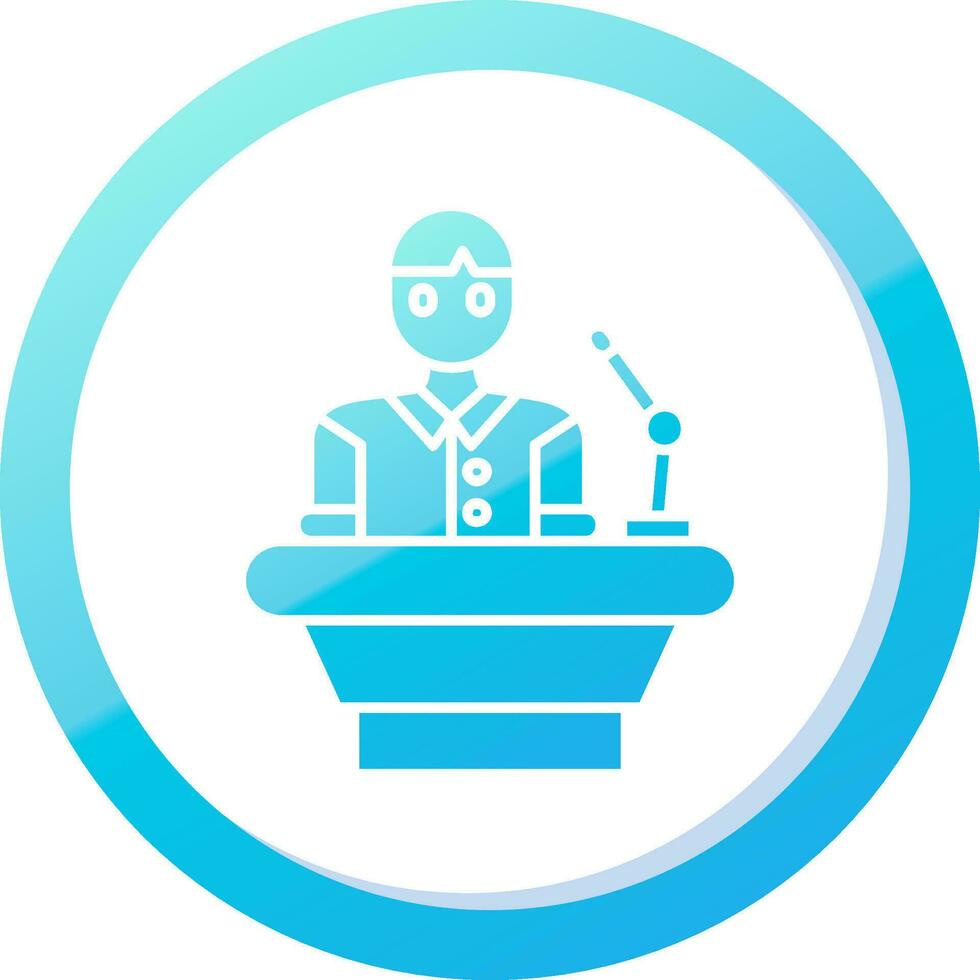 Lecturer Solid Blue Gradient Icon vector