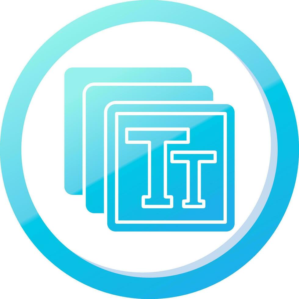 Text Solid Blue Gradient Icon vector