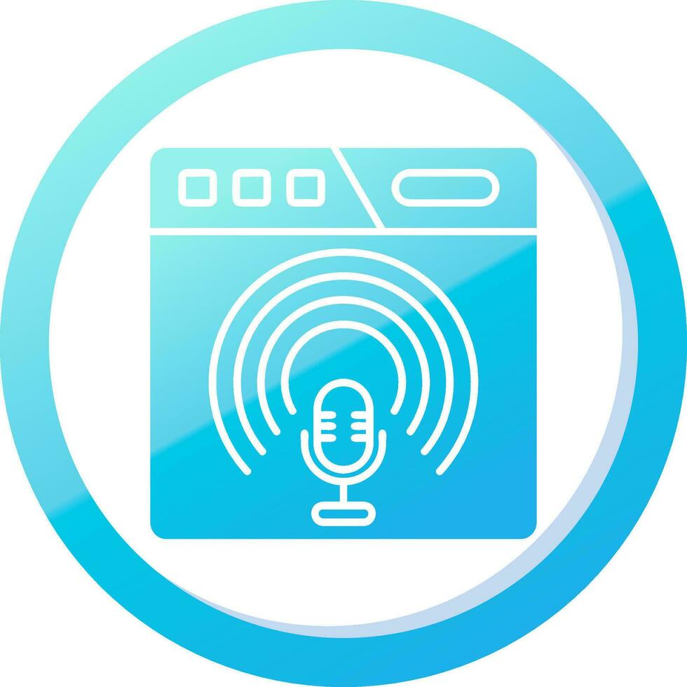 podcast Solid Blue Gradient Icon vector