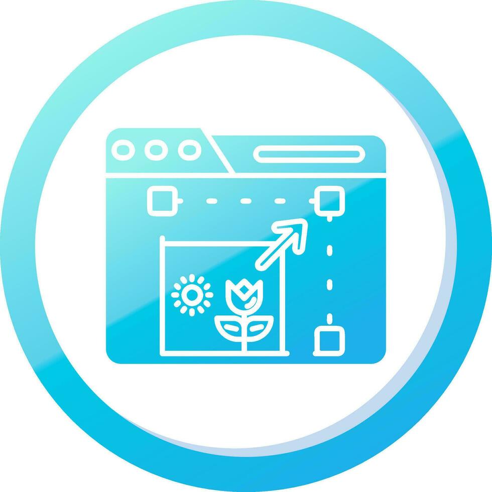 Resize Solid Blue Gradient Icon vector