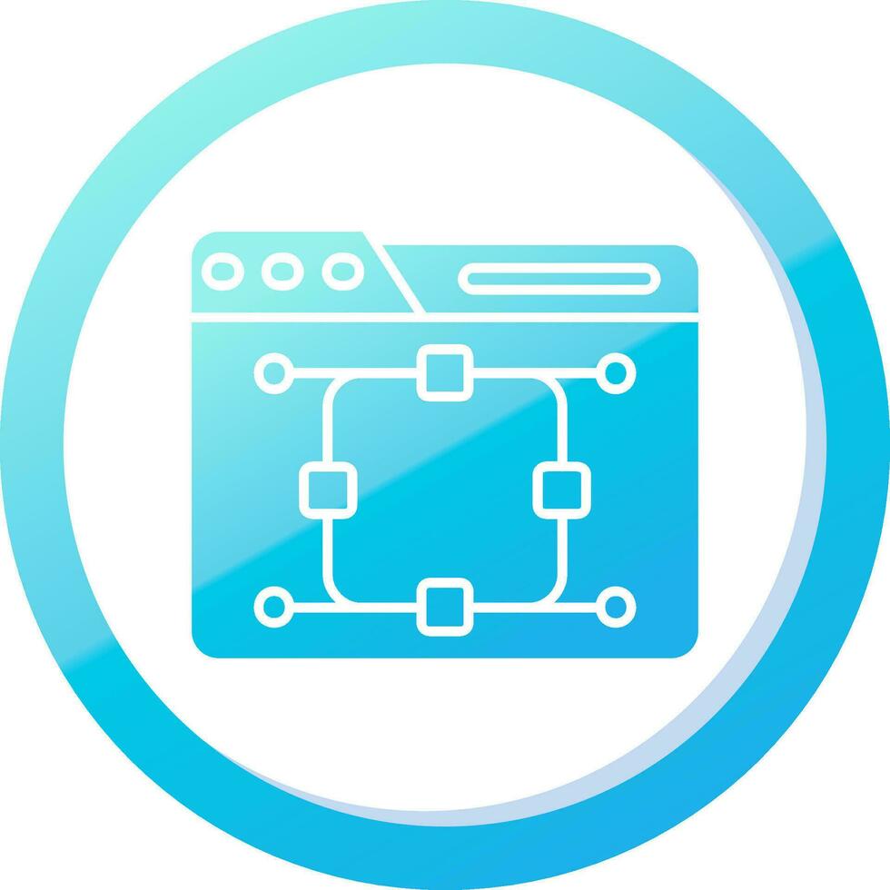 Curve Solid Blue Gradient Icon vector