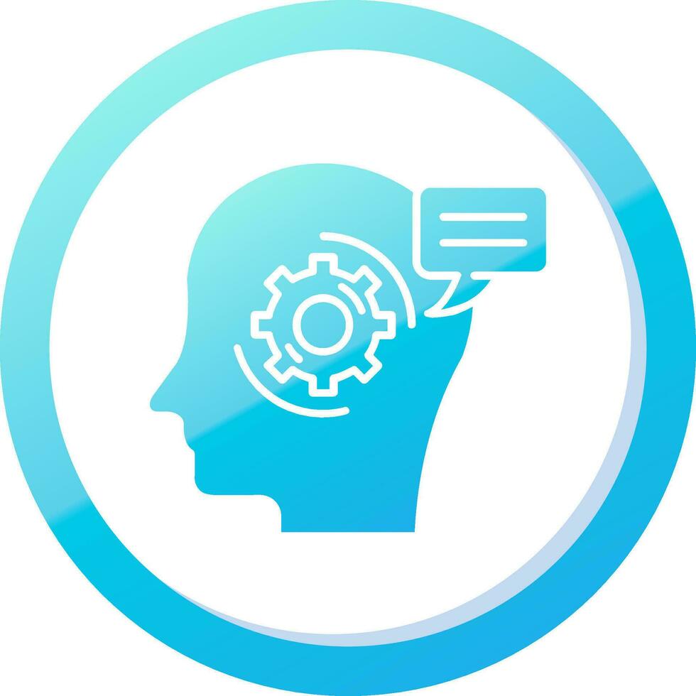 Thinking Solid Blue Gradient Icon vector