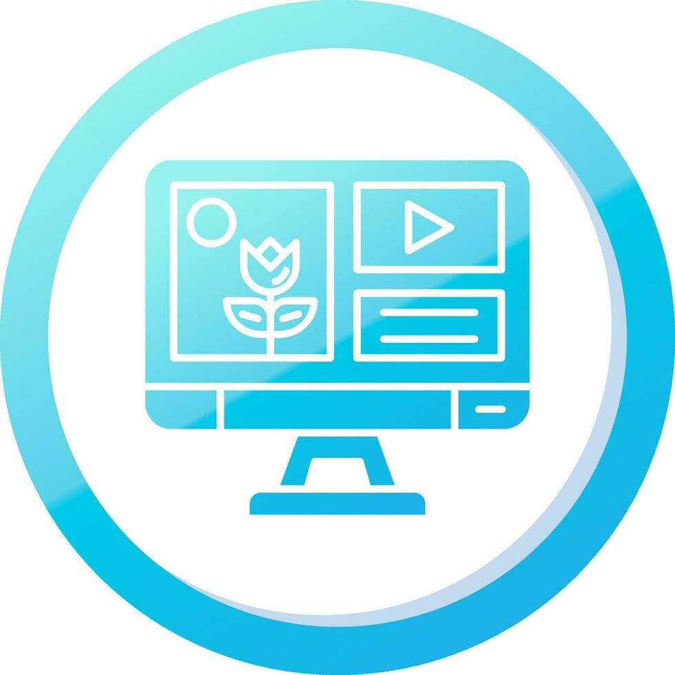 Mixed media Solid Blue Gradient Icon vector