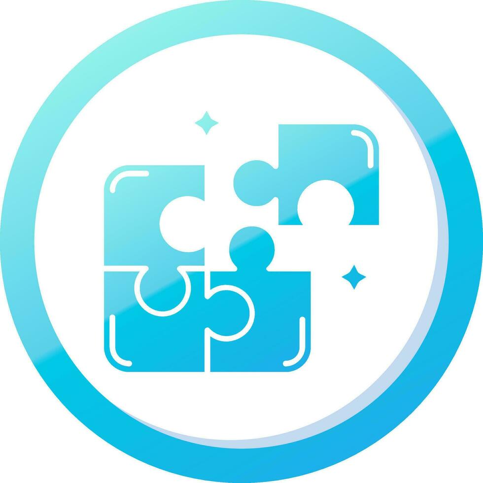 Puzzle Solid Blue Gradient Icon vector