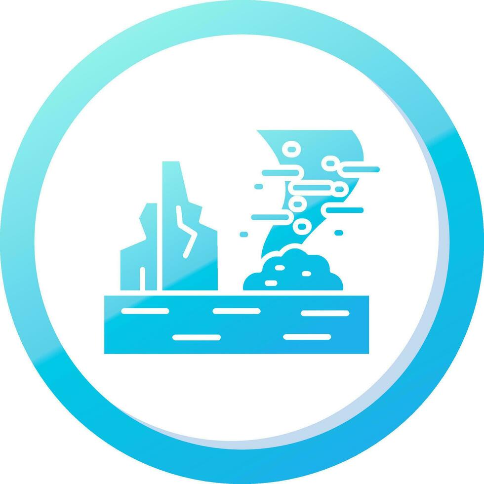 Sandstorm Solid Blue Gradient Icon vector