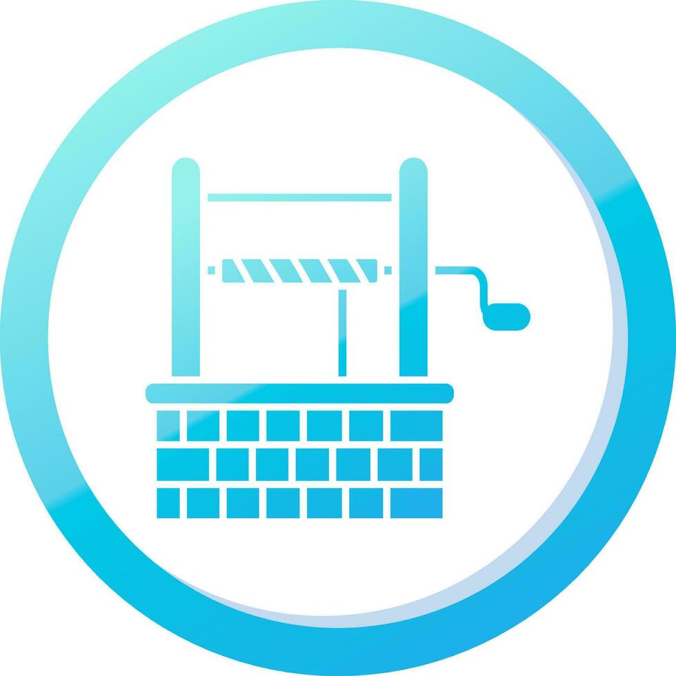 Well Solid Blue Gradient Icon vector