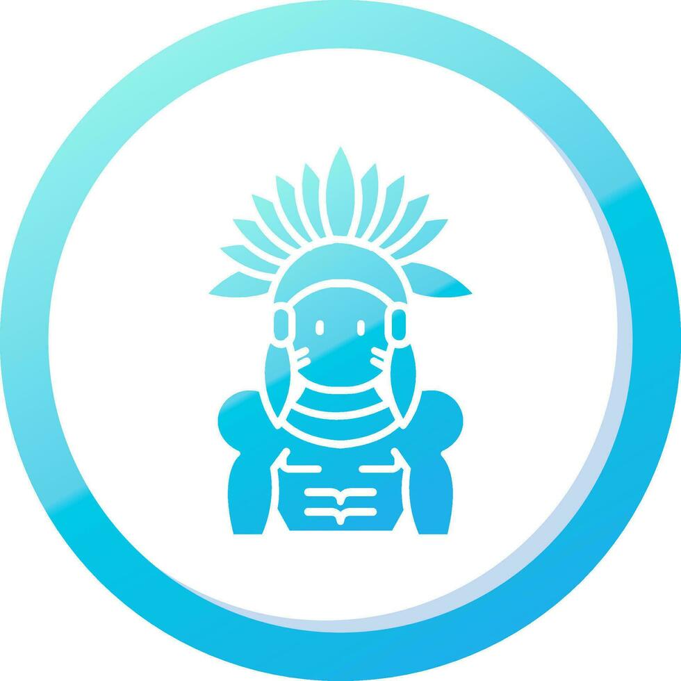 indio sólido azul degradado icono vector