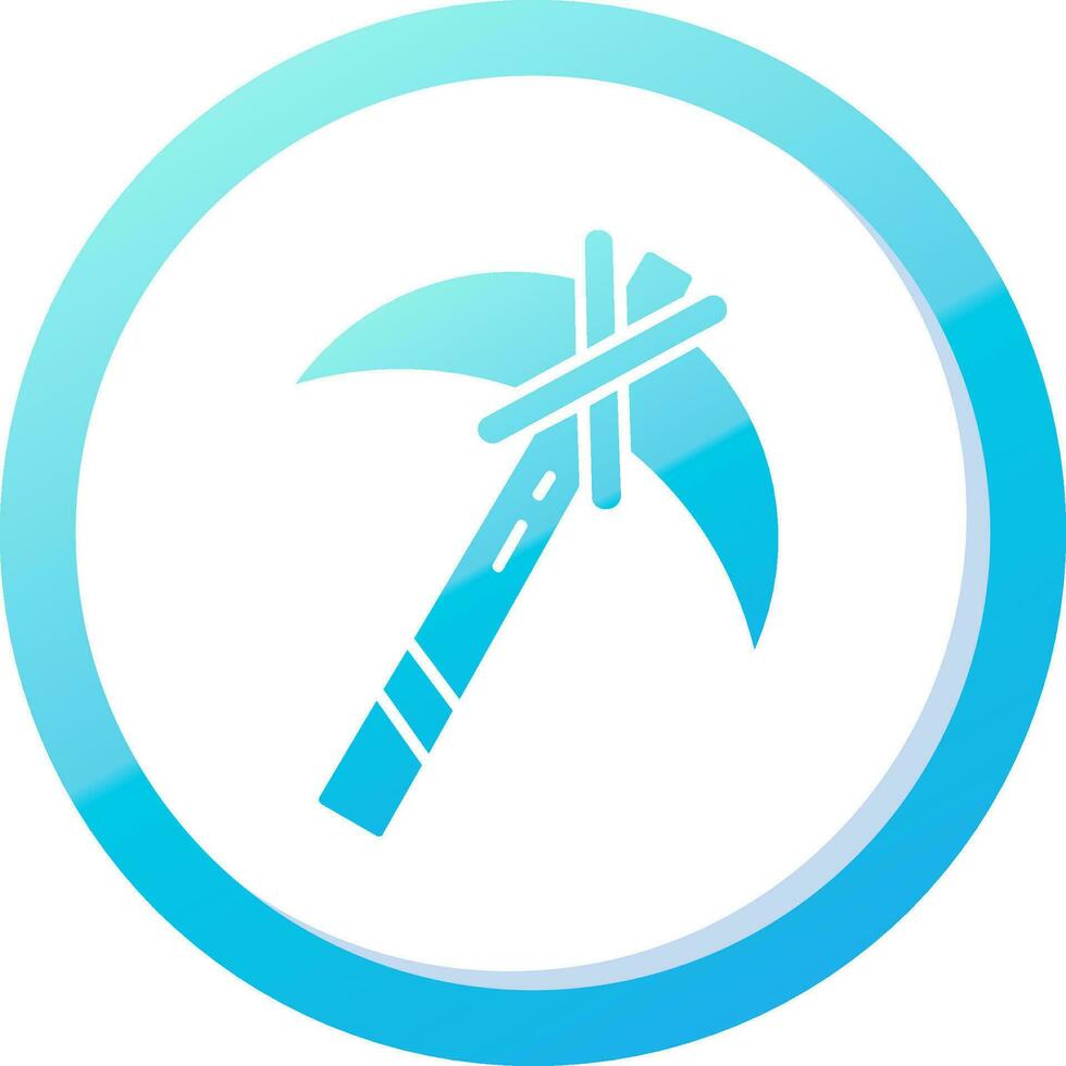 Pickaxe Solid Blue Gradient Icon vector