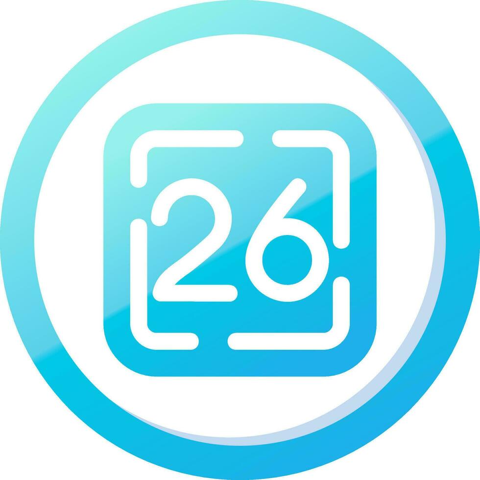 Twenty Six Solid Blue Gradient Icon vector