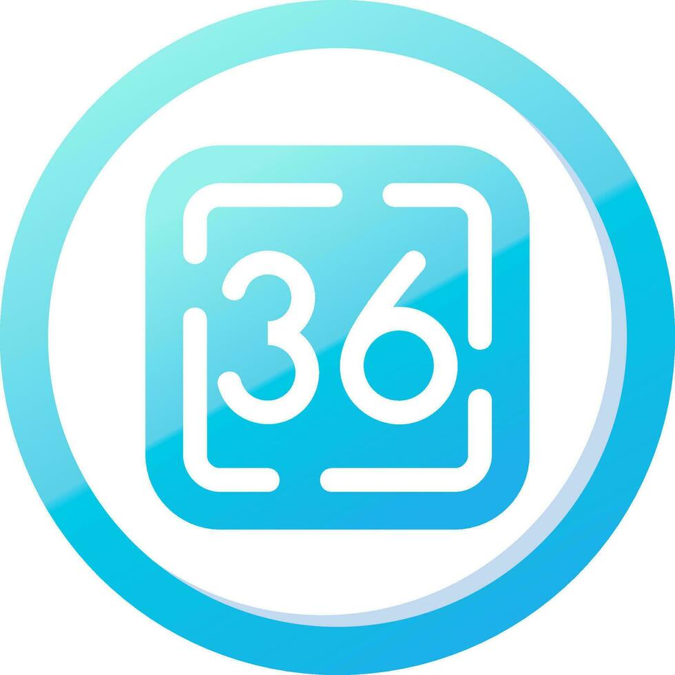 treinta seis sólido azul degradado icono vector