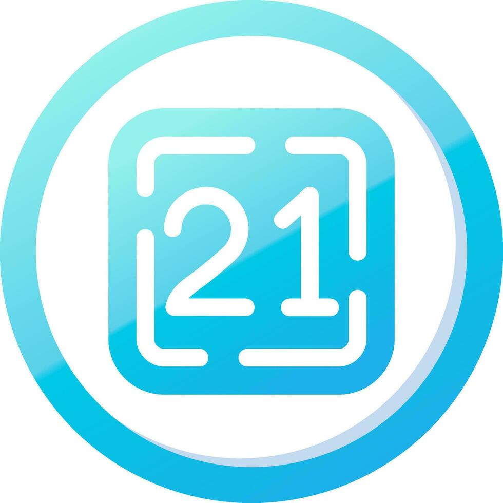 Twenty One Solid Blue Gradient Icon vector