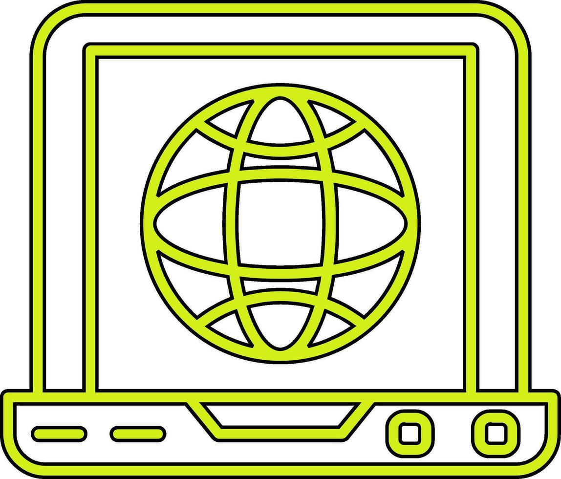 ordenador portátil Internet vector icono