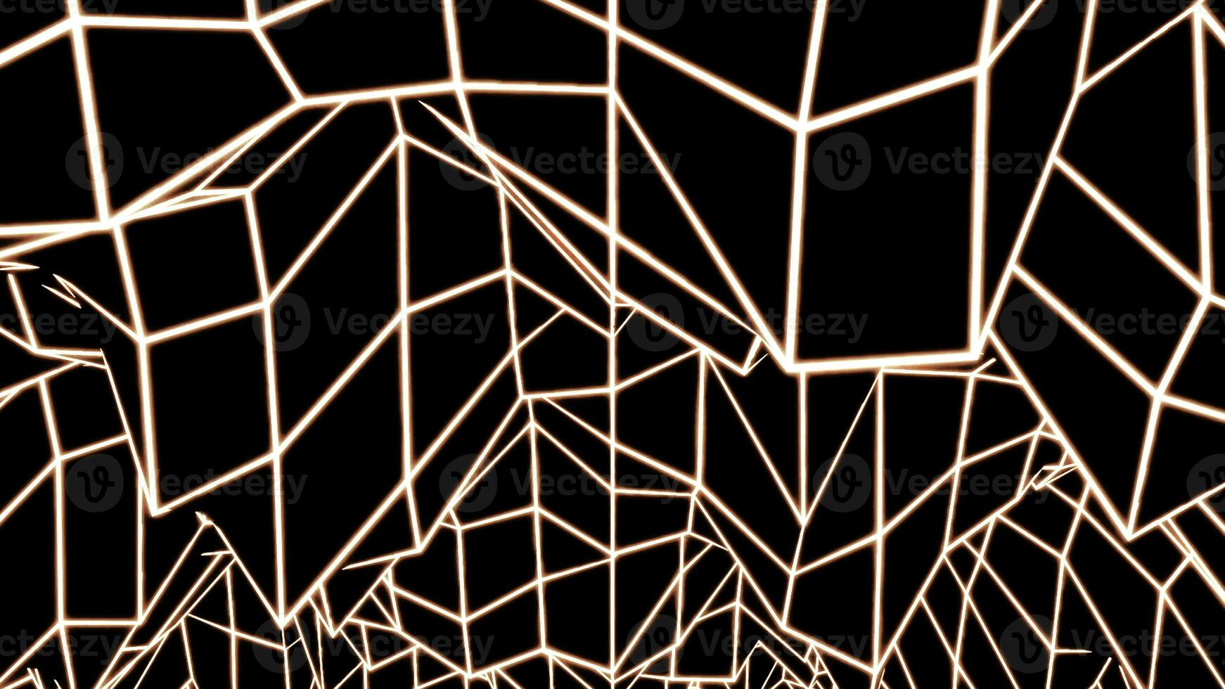 Abstract moving transformed neon grid on a black background. Design. Visualization of hilly path with mountain silhouettes. photo