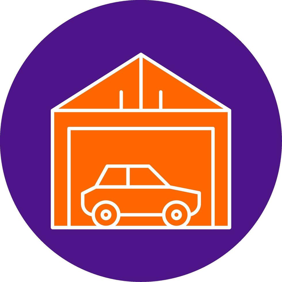 Garage Line Filled Circle Icon vector