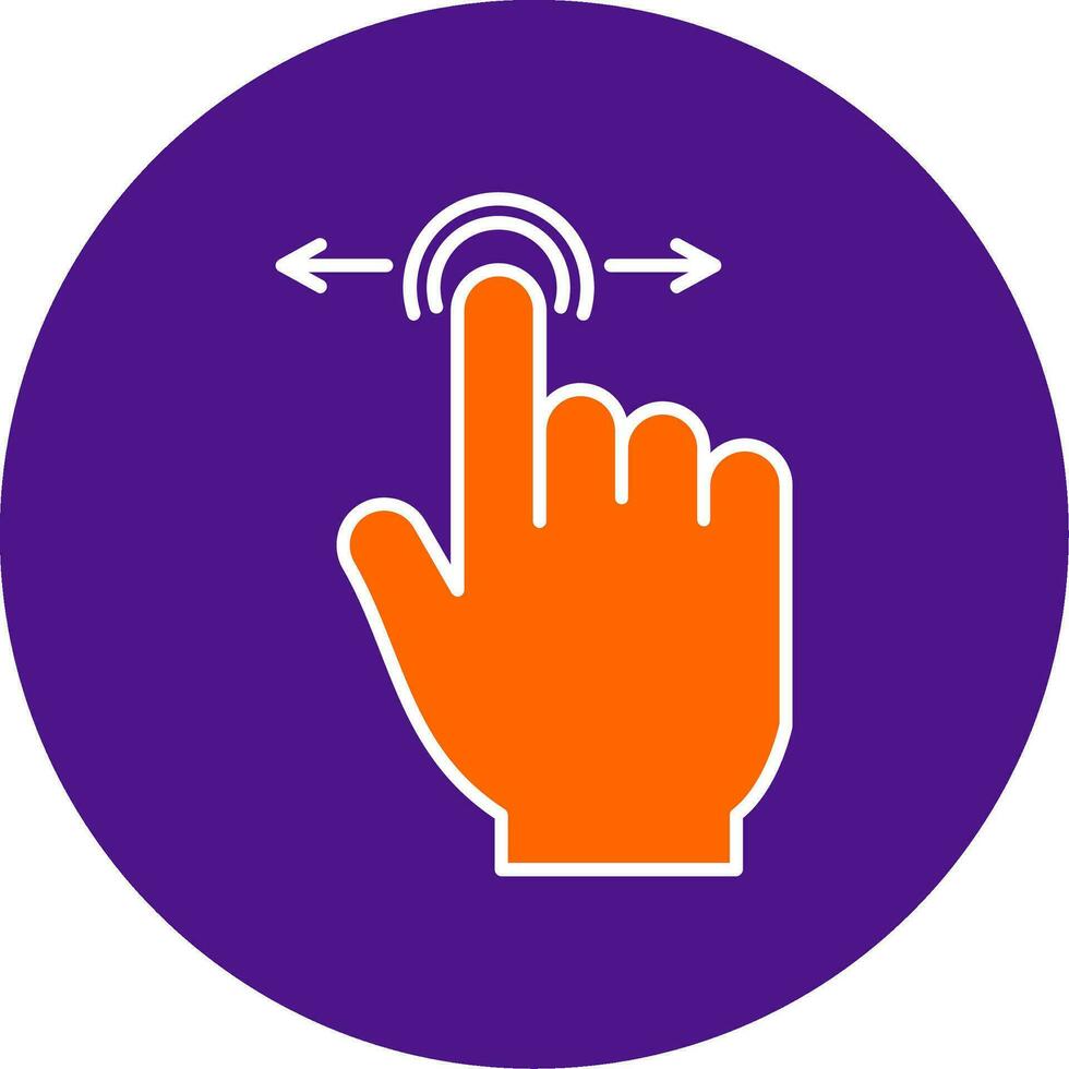 Swipe Line Filled Circle Icon vector