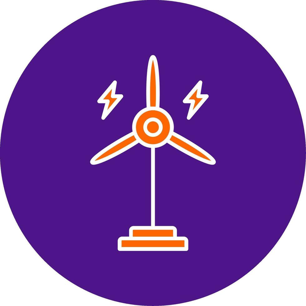 Eolic Turbine Line Filled Circle Icon vector
