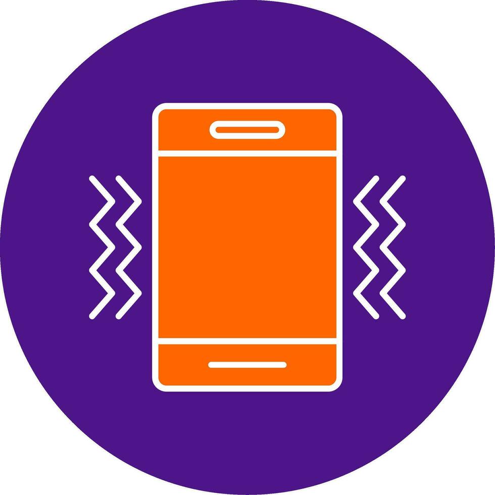 Vibration Line Filled Circle Icon vector