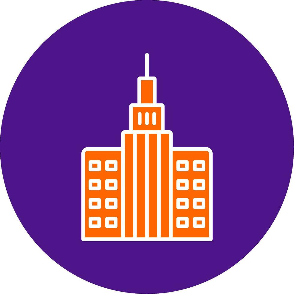 Skycraper Line Filled Circle Icon vector