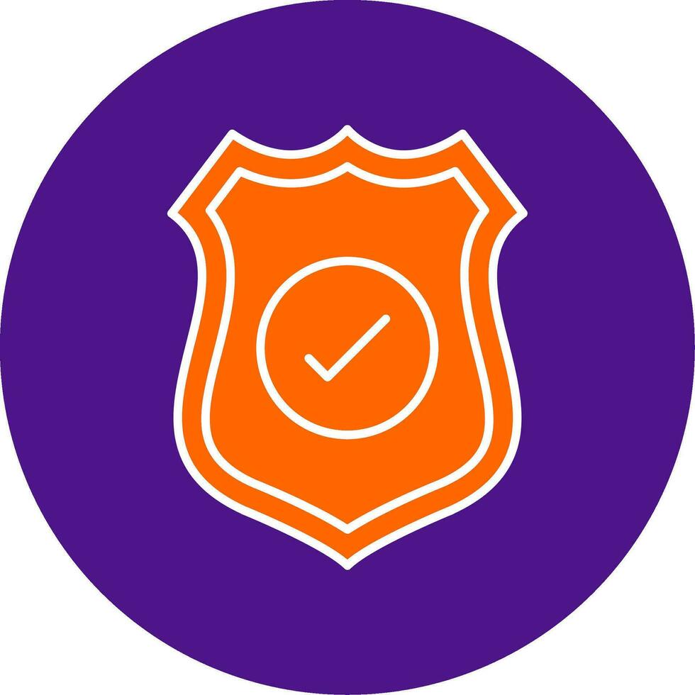 Sheild Line Filled Circle Icon vector