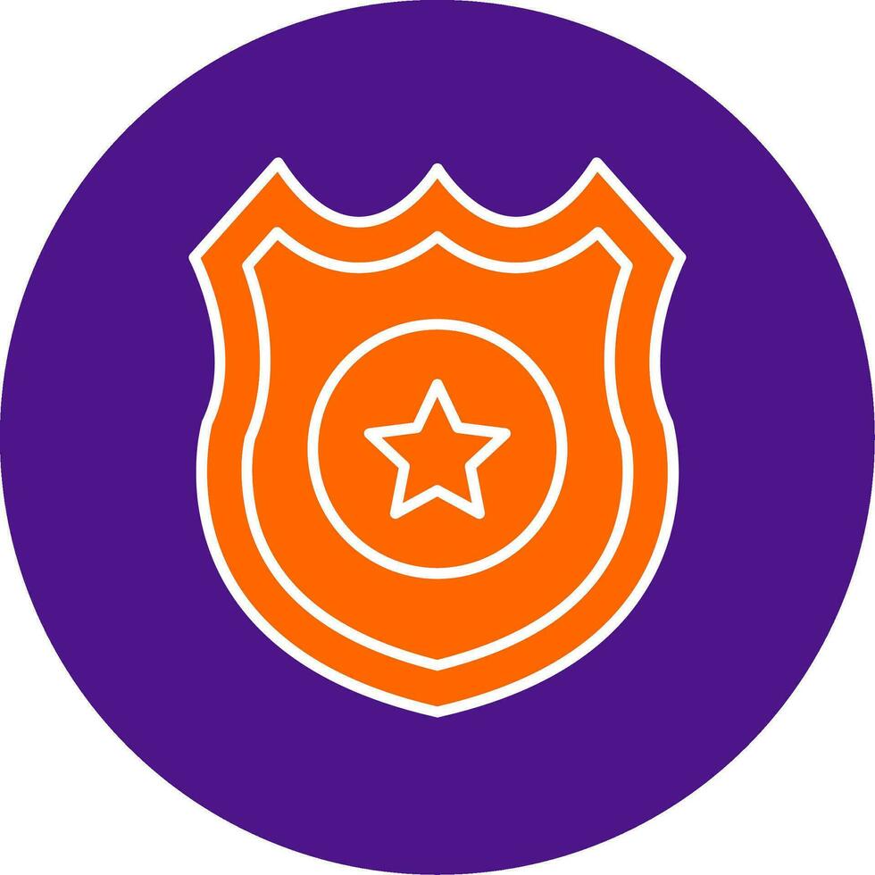 Police Badge Line Filled Circle Icon vector