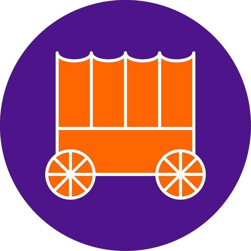 Carriage Line Filled Circle Icon vector