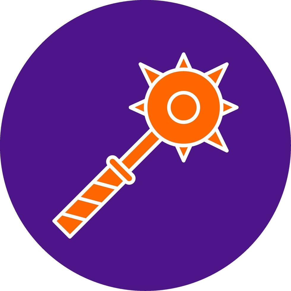 Mace Line Filled Circle Icon vector