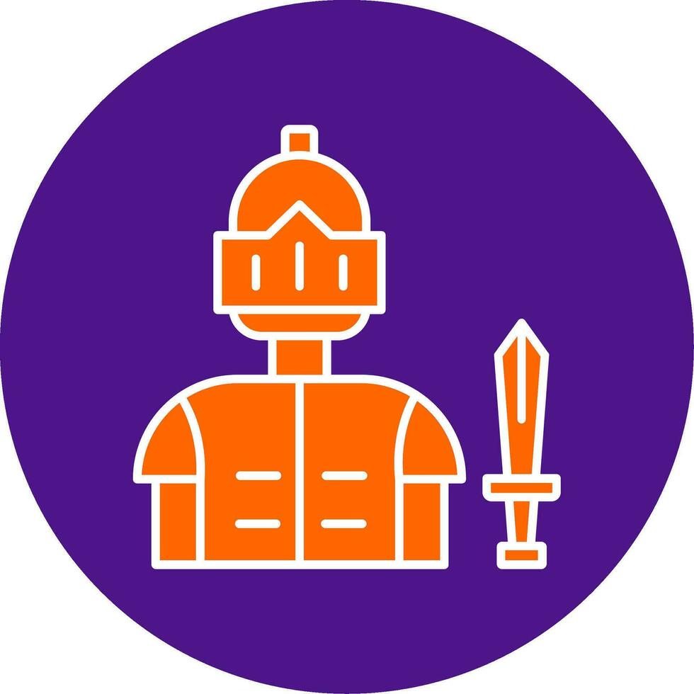 Knight Line Filled Circle Icon vector