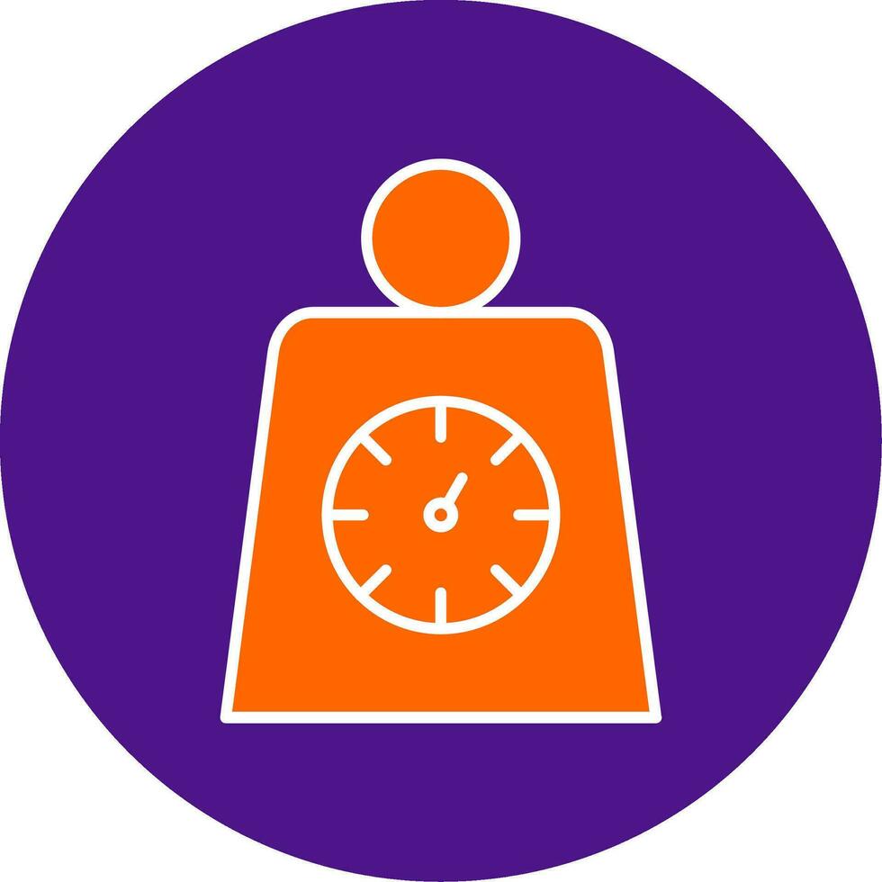 Weight Line Filled Circle Icon vector