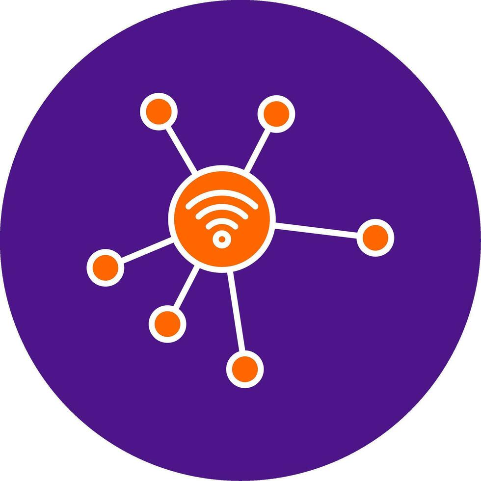 Network Line Filled Circle Icon vector