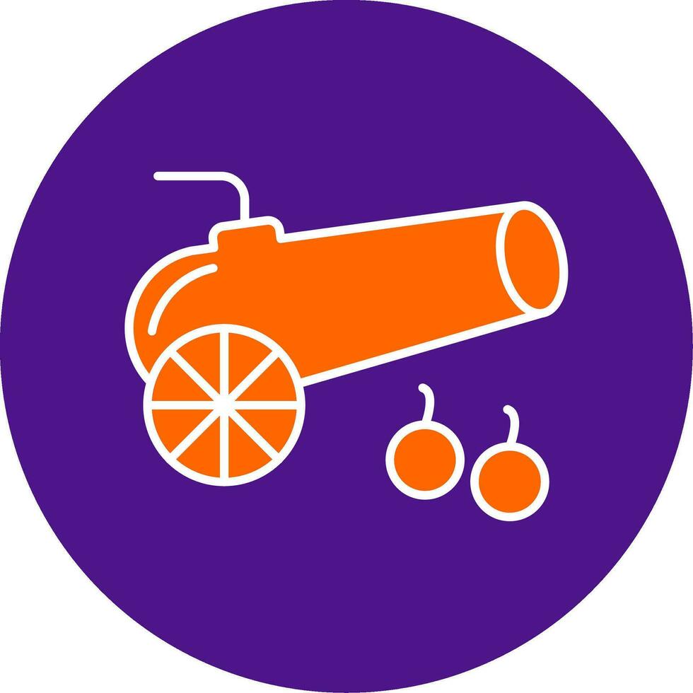 Cannon Line Filled Circle Icon vector