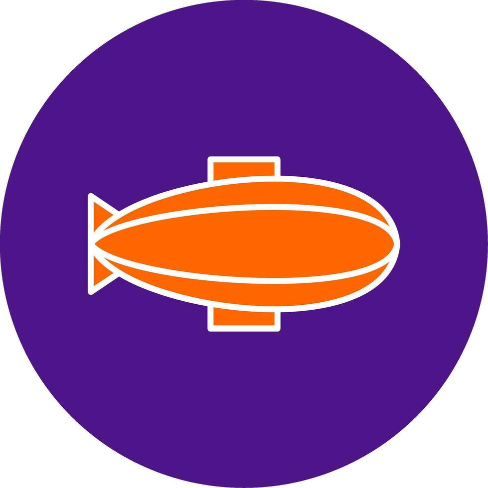 Zeppelin Line Filled Circle Icon vector