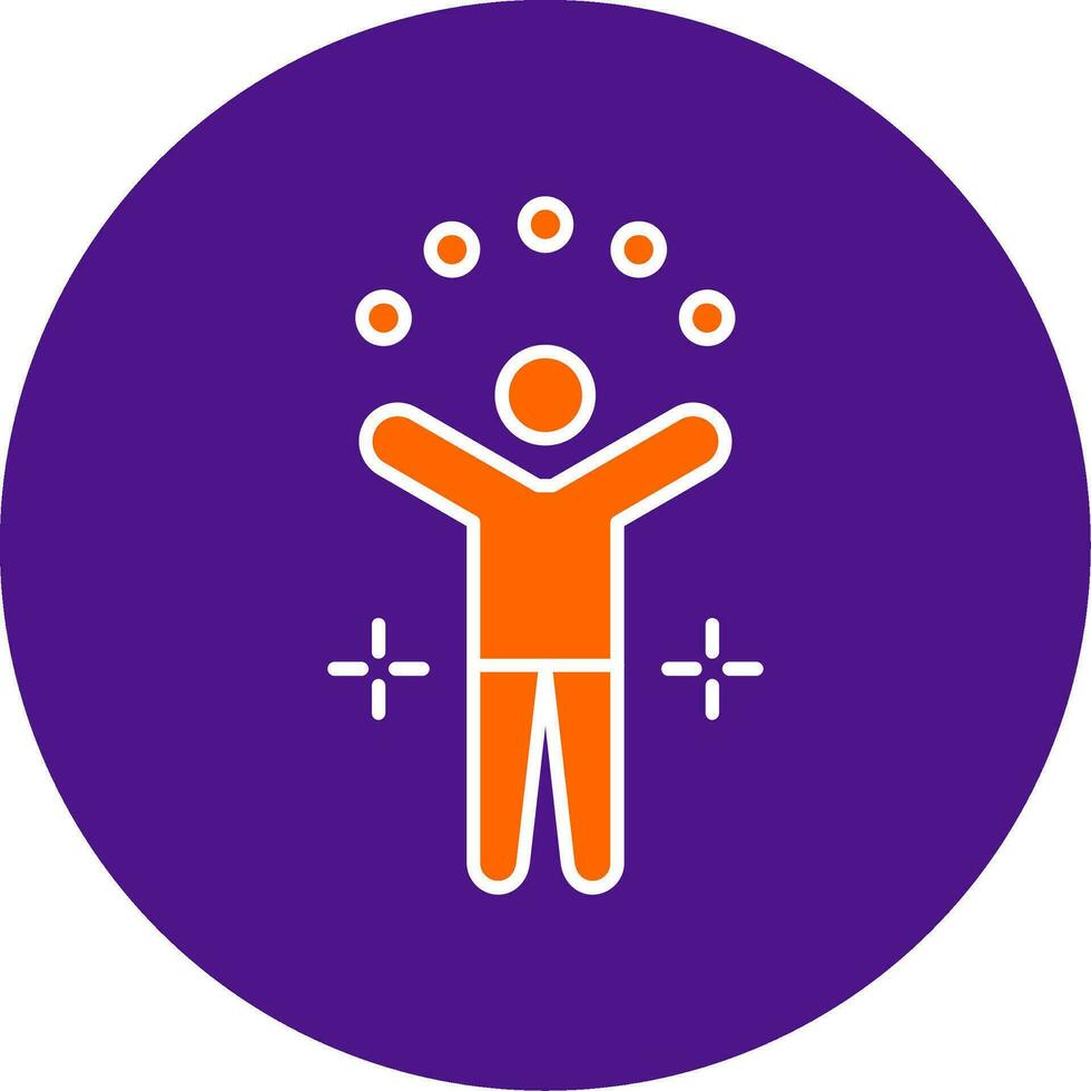 Juggling Ball Line Filled Circle Icon vector