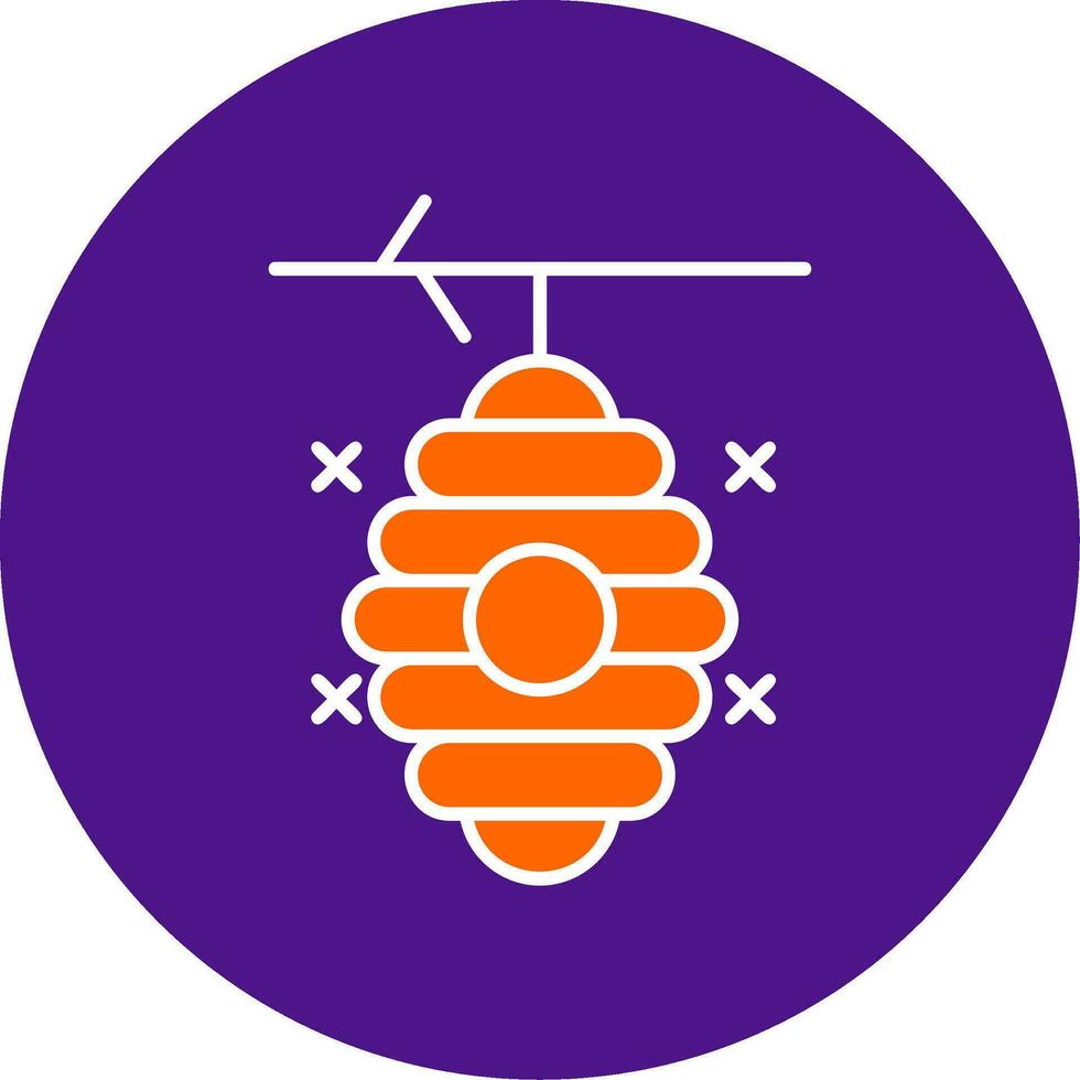 Beehive Line Filled Circle Icon vector