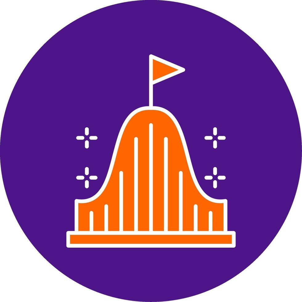 Roller Coaster Line Filled Circle Icon vector