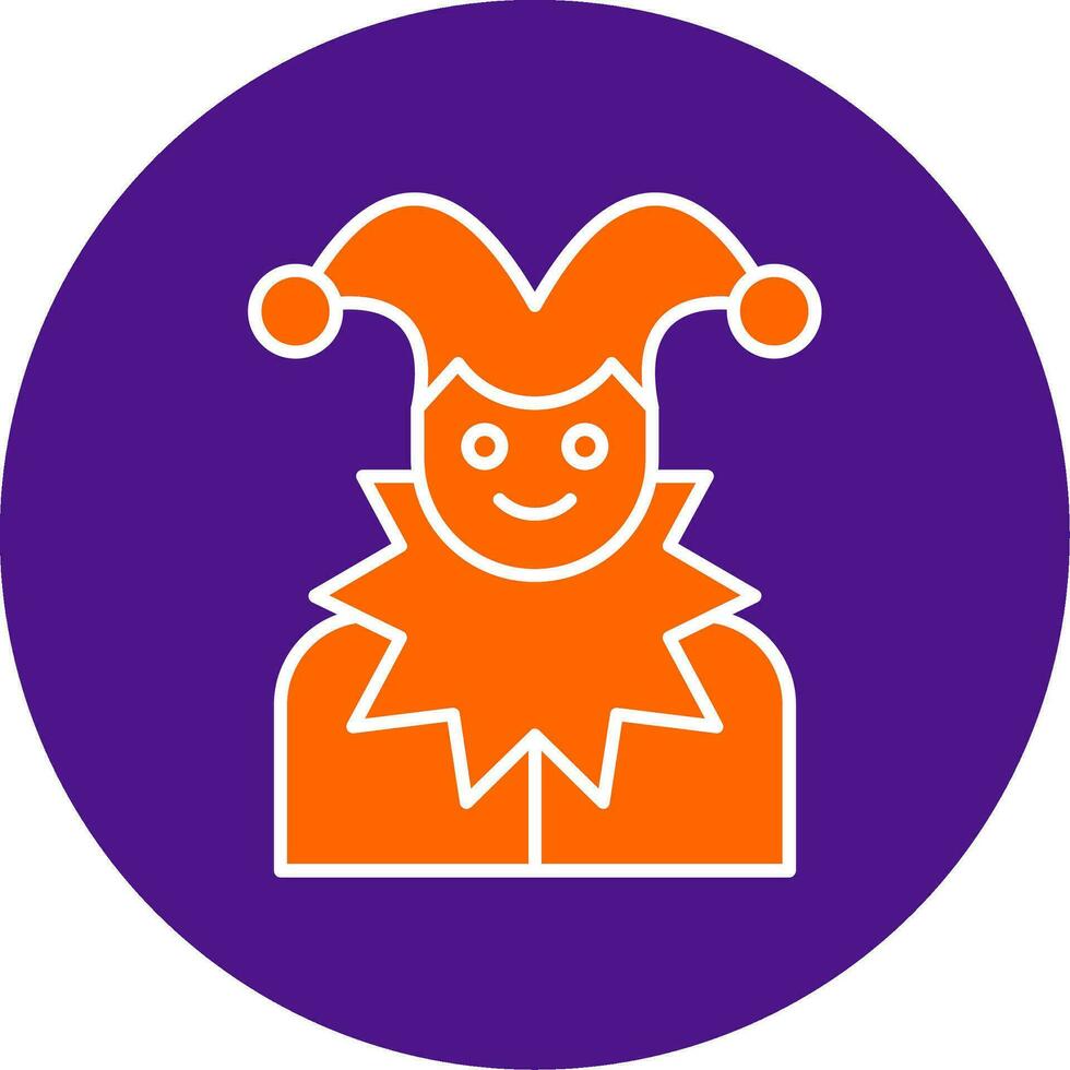 Jester Line Filled Circle Icon vector