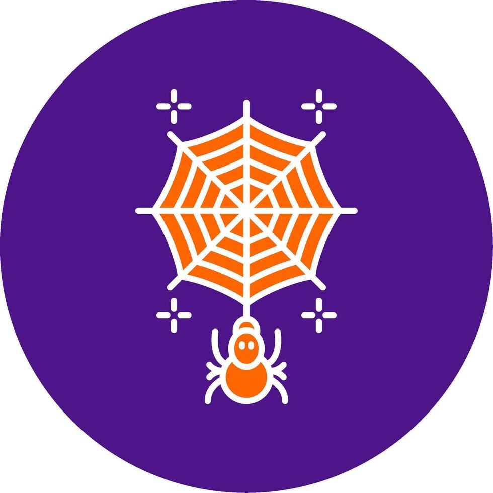 Spiderweb Line Filled Circle Icon vector
