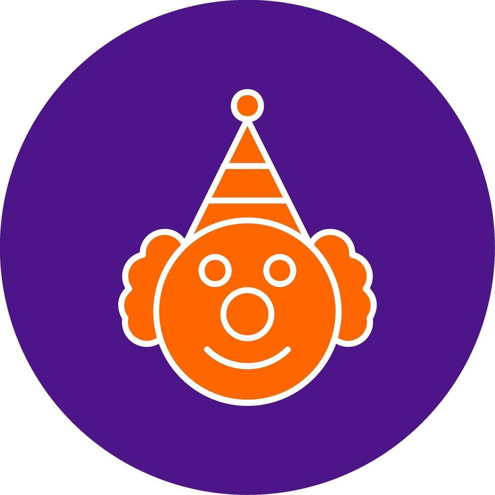 Clown Line Filled Circle Icon vector
