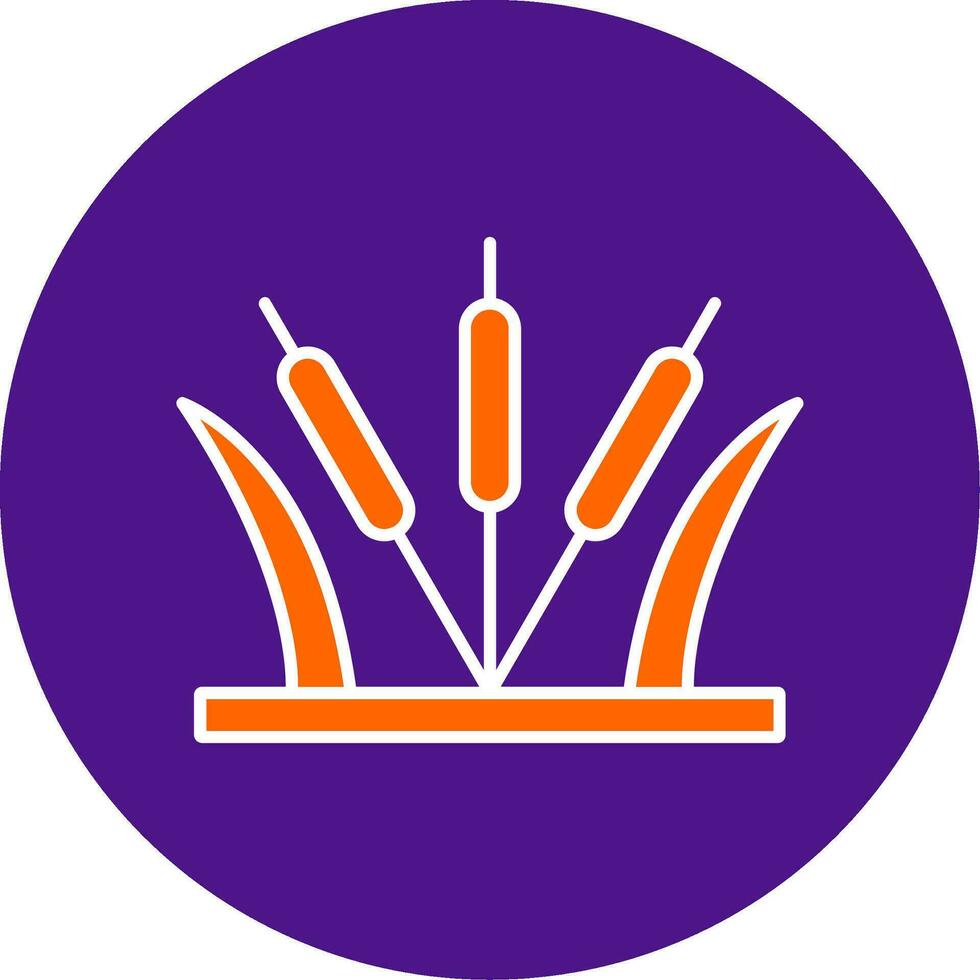 Reeds Line Filled Circle Icon vector