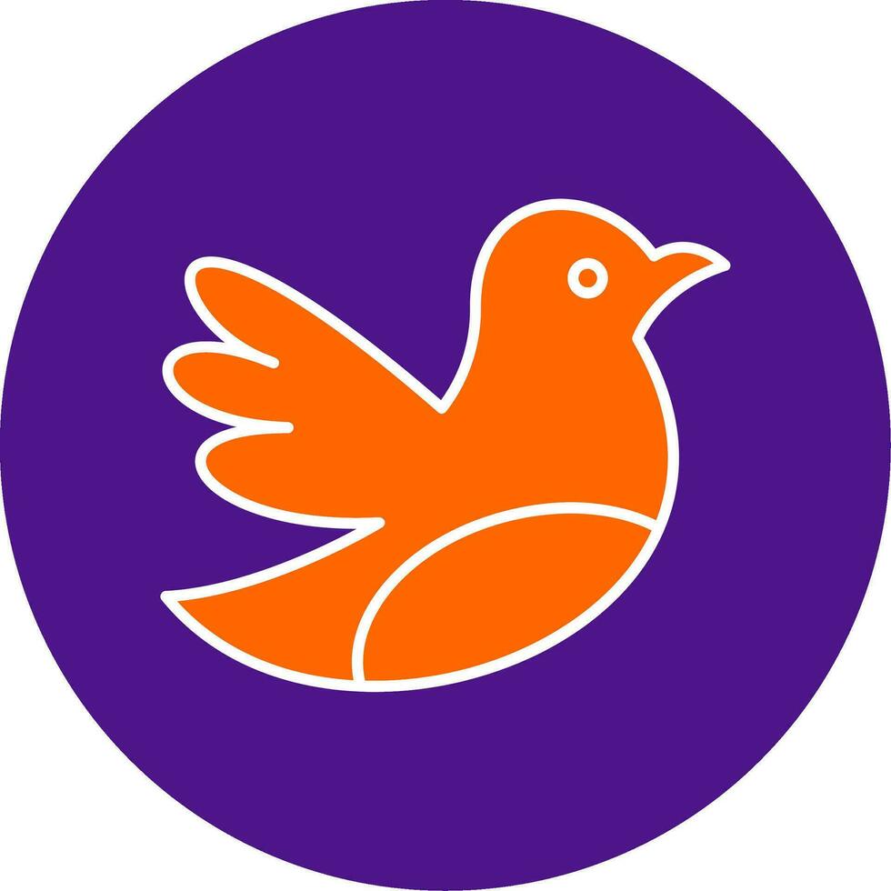 Bird Line Filled Circle Icon vector