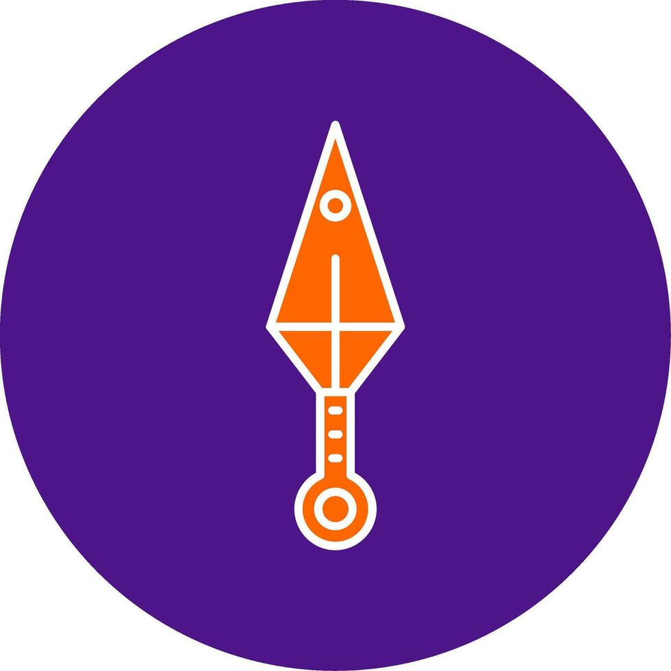 Kunai Line Filled Circle Icon vector