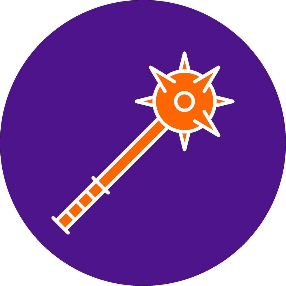 Mace Line Filled Circle Icon vector