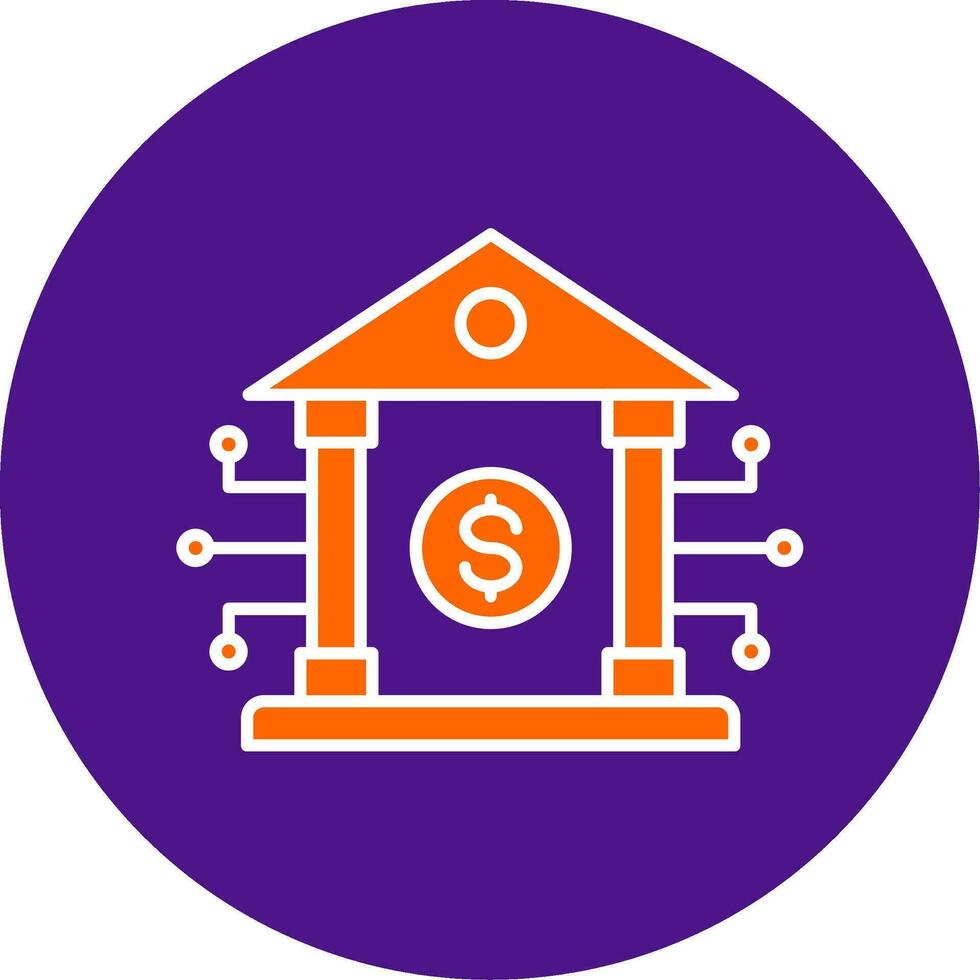 Banking System Line Filled Circle Icon vector