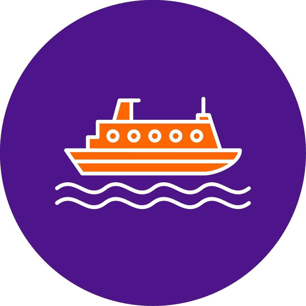 Cruiser Line Filled Circle Icon vector
