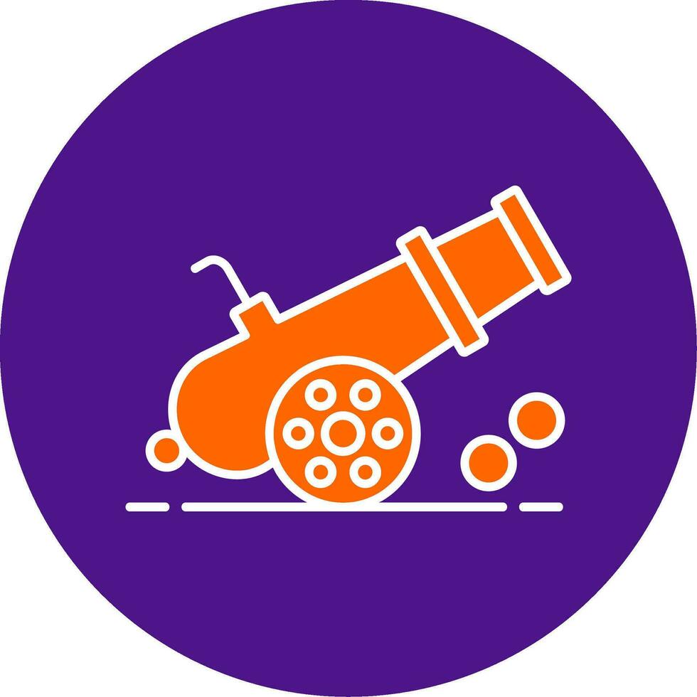 Cannon Line Filled Circle Icon vector