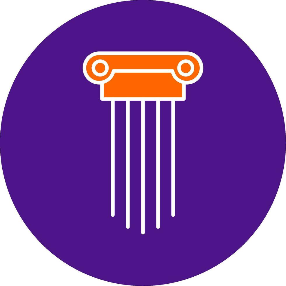Greek Pillars Line Filled Circle Icon vector