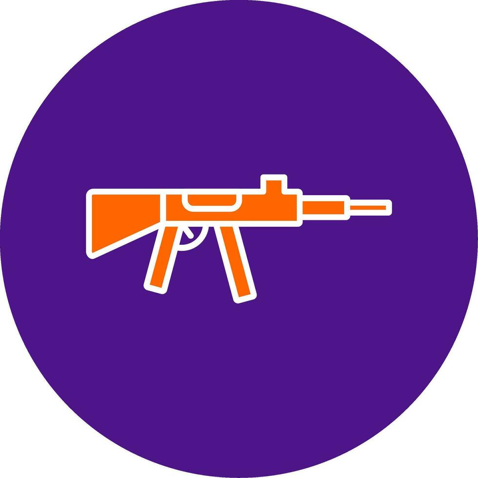 Machine Gun Line Filled Circle Icon vector