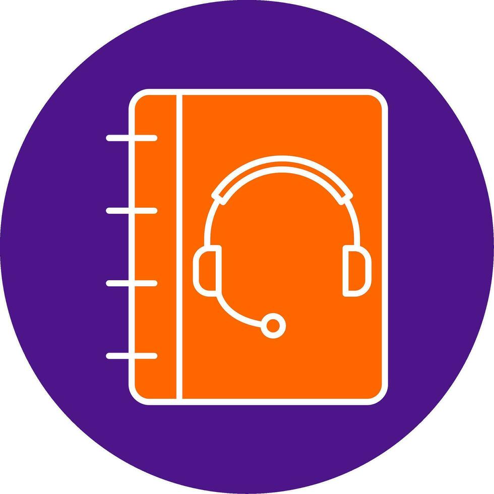 Notebook Support Line Filled Circle Icon vector
